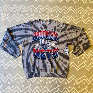 Vintage 47 brand Brooklyn nets tie dye sweater sweatshirt